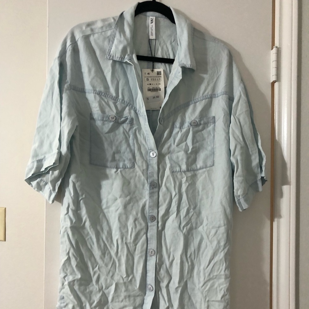 NWT ZARA DENIM TUNIC DRESS